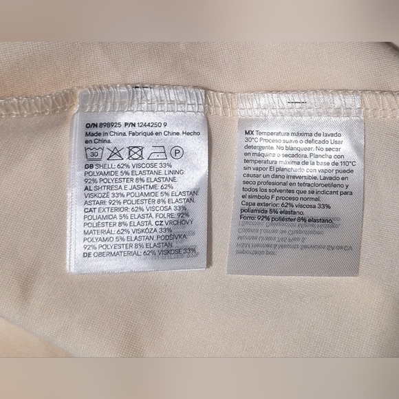 H&M Lrg Cream Sleeveless Dress Euc - Picture 3 of 6